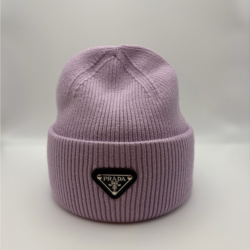 NEW knitted cuffed beanie Hat (lavender)